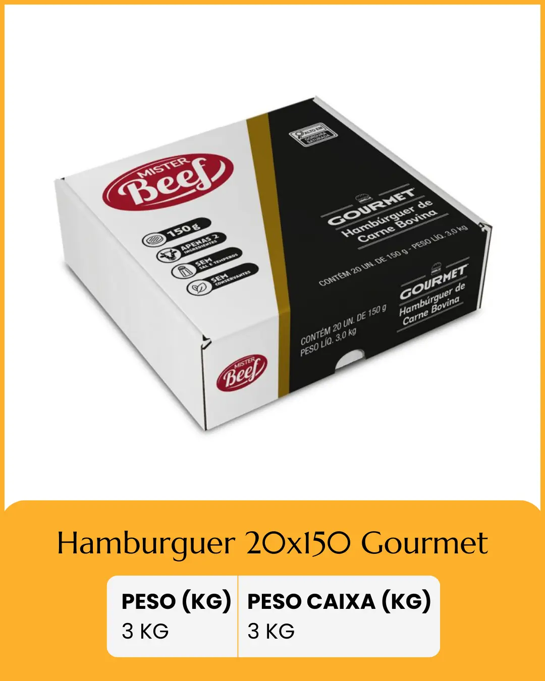 Hamburguer 20x150 Gourmet