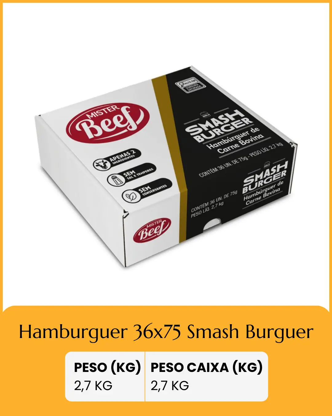 Hamburguer 36x75 Smash Burguer