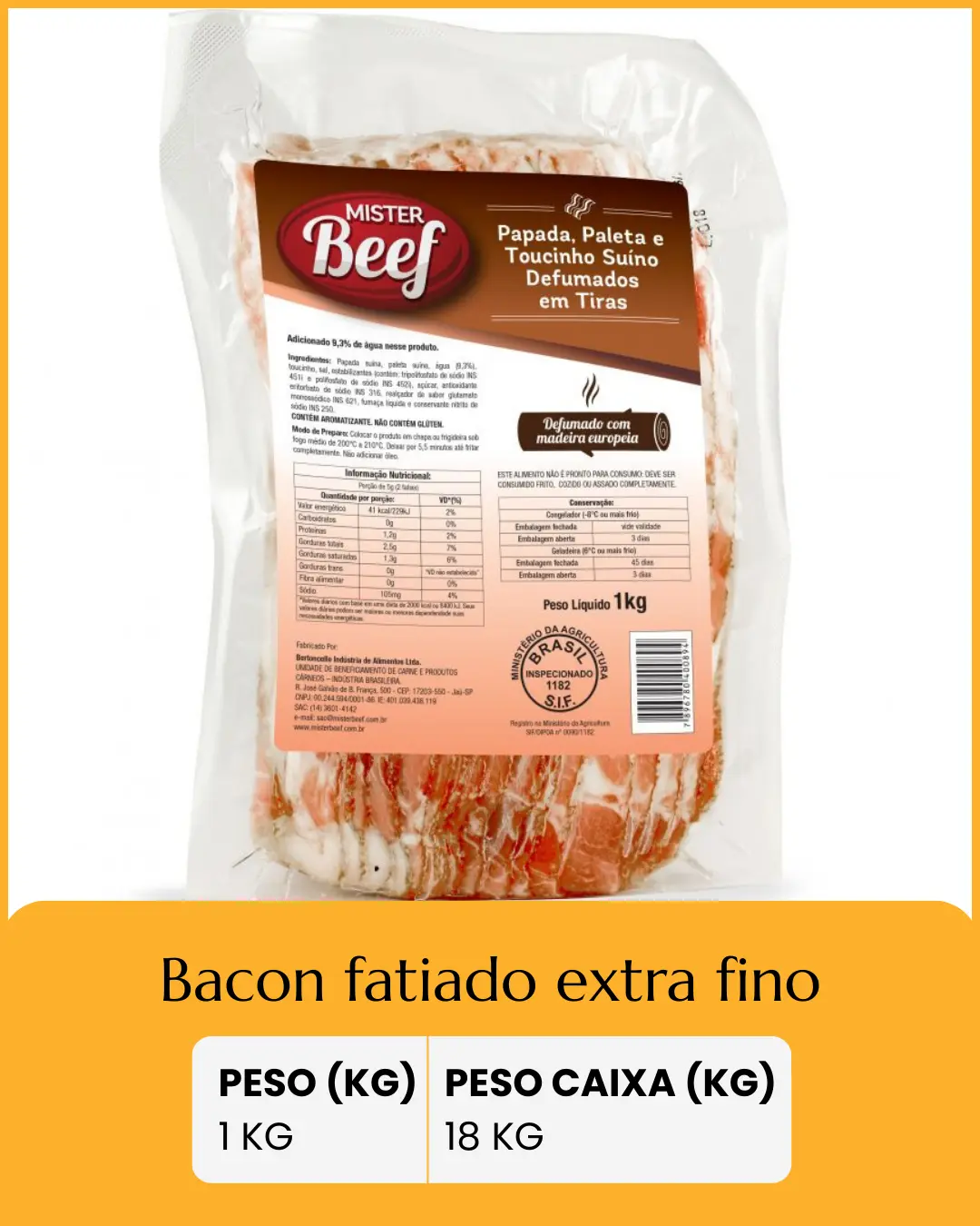 bacon fatiado extra fino
