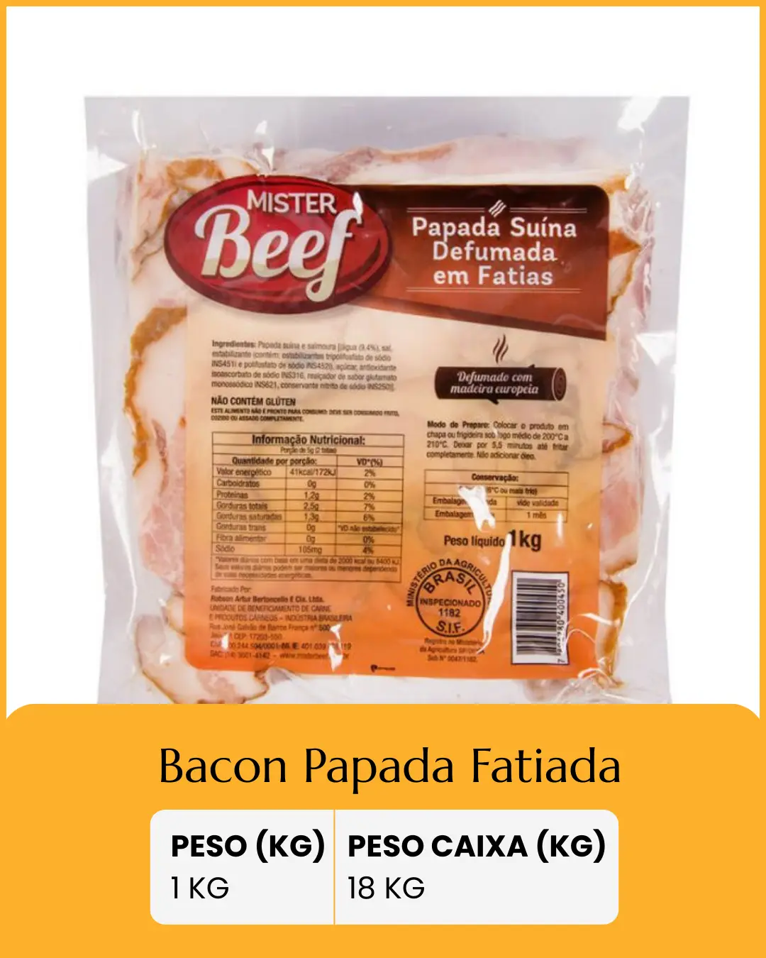 bacon papada fatiada